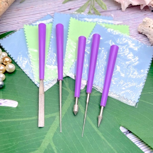 25pc DIAMOND TIPPED BEAD REAMERS & POLISHING CLOTHS JEWELRY MAKING BUNDLE LOT - Picture 5 of 16